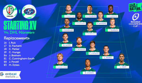 Irish confirm side to host DHL Stormers